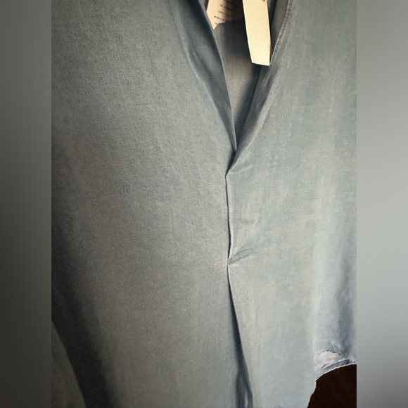 Zara premium denim collection chambray relax fit v neck boho top - Picture 7 of 8